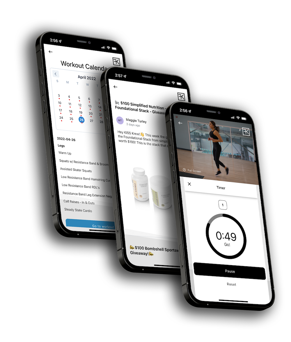 iPhone 12 home graphic KISS FIT phone app graphics